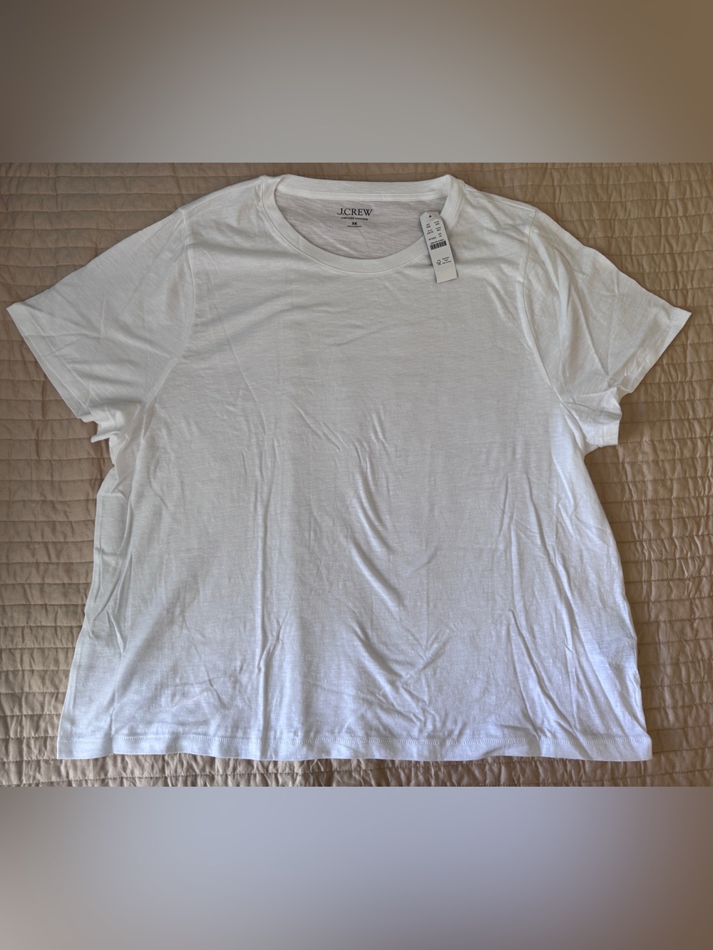 J. CREW Vintage Cotton Tee Crewneck White Short Sleeve T-Shirt NWT Size 3X